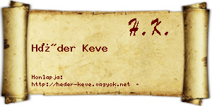 Héder Keve névjegykártya